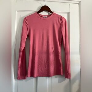 NWT Ekouaer Pink Rib Knit Long Sleeve Shirt